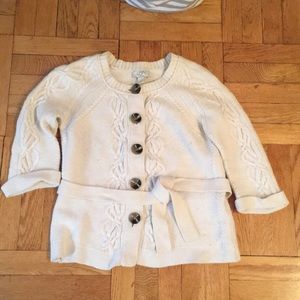 Ann Taylor Loft Cream Cardigan Sweater Size MP